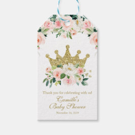 Roze en Gouden Prinses Baby shower Favor Tag Cadeaulabel