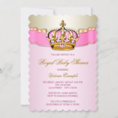 Roze en gouden prinses Baby shower Kaart (Voorkant)