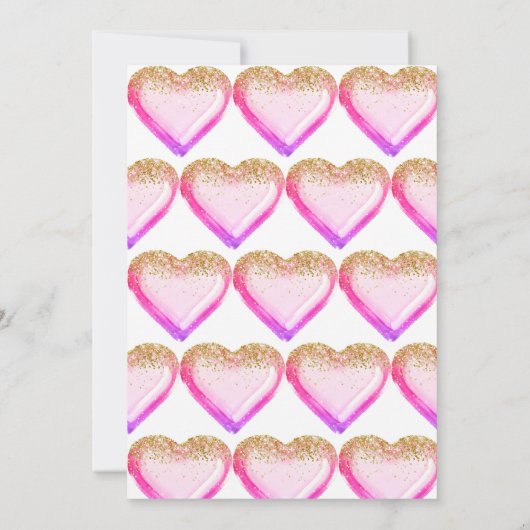 Roze en Gouden Prinses Ballon 1e Verjaardag Kaart (Achterkant)