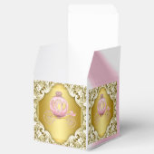 Roze en gouden prinses bedankdoosjes (Geopend)