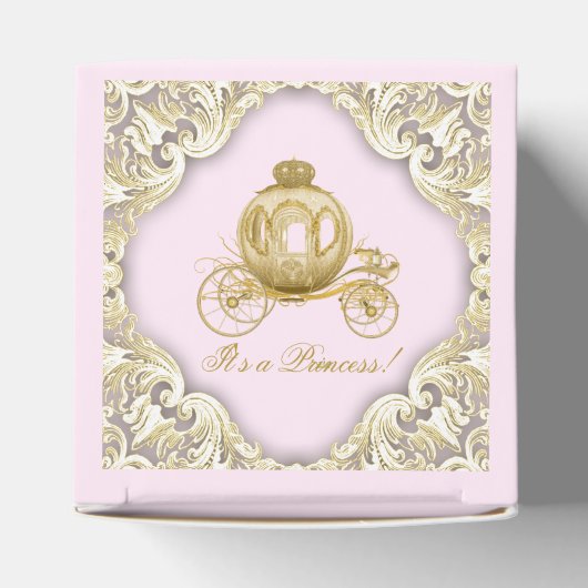 Roze en gouden prinses bedankdoosjes (Bovenkant)