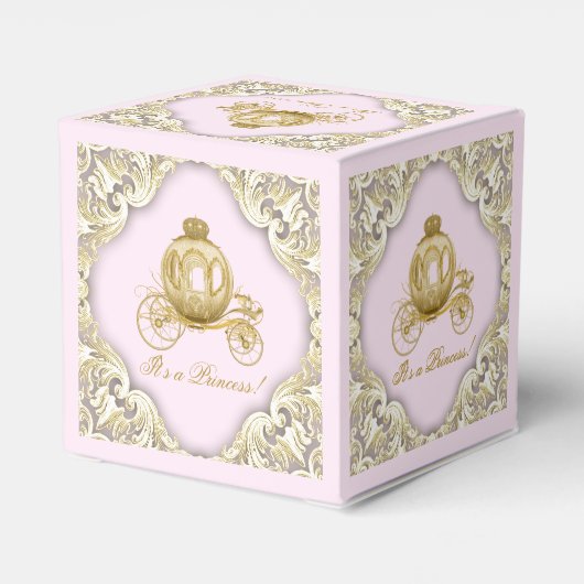 Roze en gouden prinses bedankdoosjes (Achterkant)