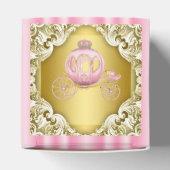 Roze en Gouden Prinses Carriage Bedankdoosjes (Bovenkant)