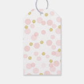 Roze en Gouden Prinses Confetti Dank U Cadeaulabel (Achterkant)