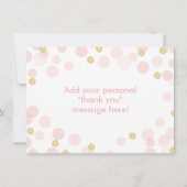 Roze en gouden prinses Confetti Hartelijk dank Bedankkaart (Achterkant)