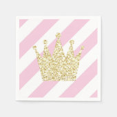 Roze en gouden prinses Crown Napkins Servetten (Voorkant)