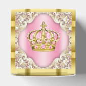 Roze en Gouden Prinses Kroon Bedankdoosjes (Bovenkant)