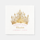 Roze en Gouden Prinses Kroonfeest Koninklijke Verj Servet (Voorkant)