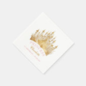 Roze en Gouden Prinses Kroonfeest Koninklijke Verj Servet (Hoek)