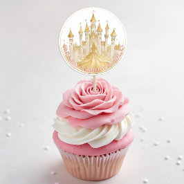 Roze en Gouden Prinses Party Royal Favoriet Sticke Ronde Sticker