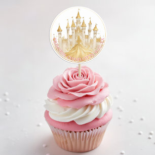 Roze en Gouden Prinses Party Royal Favoriet Sticke Ronde Sticker