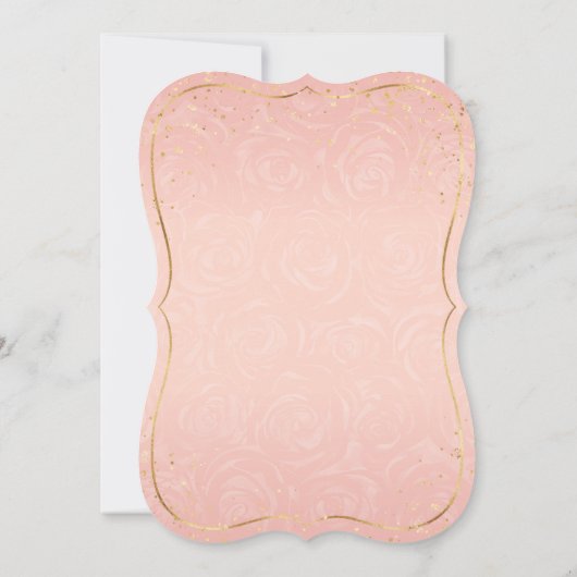 Roze en Gouden Prinses Quinceanera Verjaardag Kaart (Achterkant)