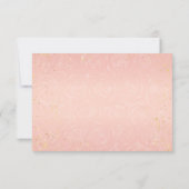 Roze en Gouden Prinses Schoen Elegante Bruiloft RSVP Kaartje (Achterkant)