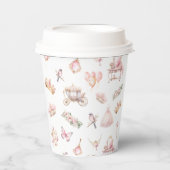 Roze en Gouden Prinses Sprookje Verjaardagsfeest Papieren Bekers (Voorkant)