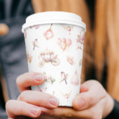 Roze en Gouden Prinses Sprookje Verjaardagsfeest Papieren Bekers