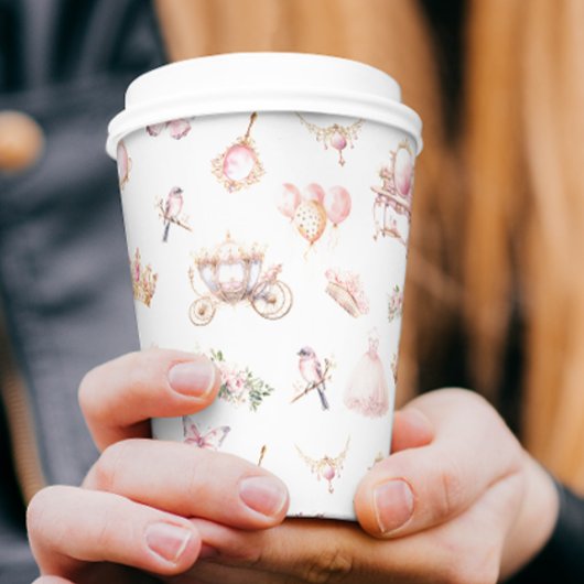 Roze en Gouden Prinses Sprookje Verjaardagsfeest Papieren Bekers