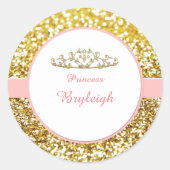 Roze en gouden prinses stickers (Voorkant)