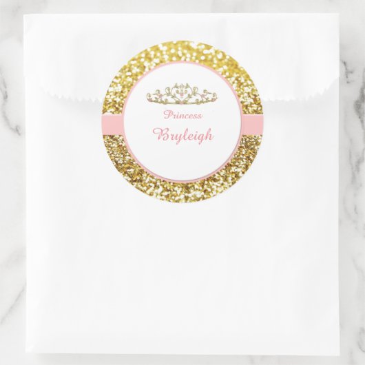 Roze en gouden prinses stickers (Tas)