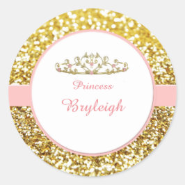 Roze en gouden prinses stickers