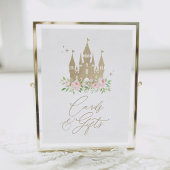 Roze en gouden prinses verjaardagskaarten en gesch poster