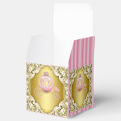 Roze en Gouden Prinsessenkoets Bedankdoosjes (Geopend)