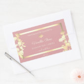 Roze en Gouden Product Verpakking Etiketten Bloeme (Envelop)