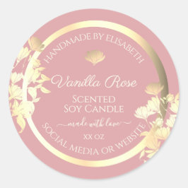 Roze en Gouden Product Verpakking Etiketten Bloeme