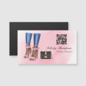 Roze en gouden QR-code voor modeontwerper (Voorkant / Achterkant)
