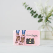 Roze en gouden QR-code voor modeontwerper Visitekaartje (Staand voorkant)