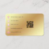 Roze en gouden QR-code voor modeontwerper Visitekaartje (Achterkant)
