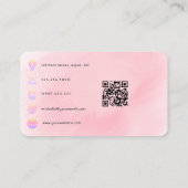 Roze en gouden QR-code voor modeontwerper Visitekaartje (Achterkant)