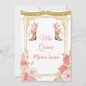 Roze en gouden Quinceanera Mexicaanse Miss Quince  Kaart (Achterkant)
