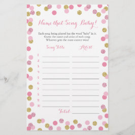 Roze en gouden raad het Baby Song Baby shower Game