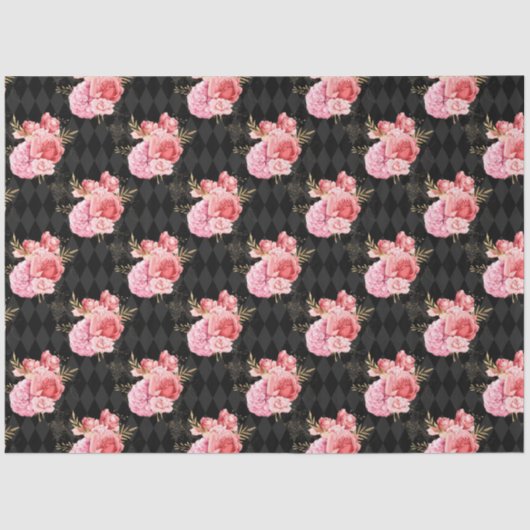 Roze en Gouden Reeks Ontwerp 9 Tissuepapier (Voorkant)