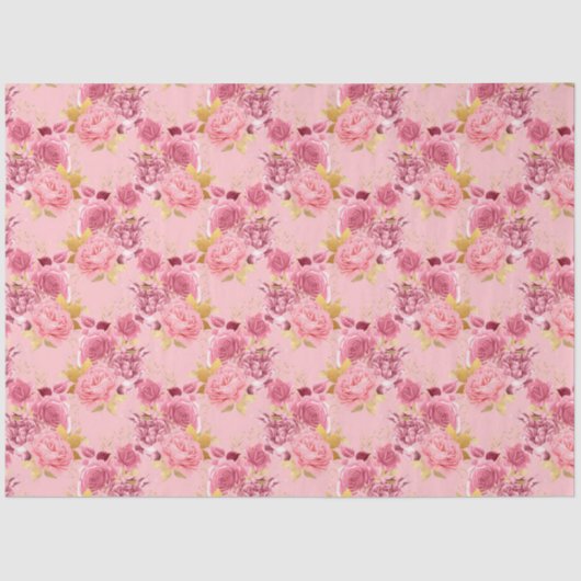 Roze en Gouden Reeksontwerp 18 Tissuepapier (Voorkant)