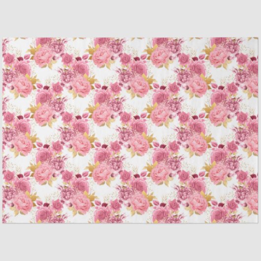 Roze en Gouden Reeksontwerp 5 Tissuepapier (Voorkant)