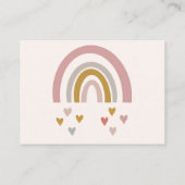Roze en Gouden Regenboog Minimalistisch Baby showe Informatiekaartje (Achterkant)