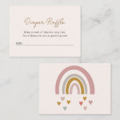 Roze en Gouden Regenboog Minimalistisch Baby showe Informatiekaartje (Voorkant / Achterkant)