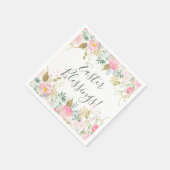 Roze en gouden roosters servet (Hoek)