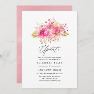 Roze en Gouden Rozen Bruiloft Update Kaart