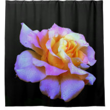 Roze en gouden Rozen douchegordijn