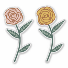 Roze en gouden Rozen Set van Sticker