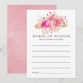 Roze en gouden Rozen Waterverf Vrijgezellenfeest A Kaart (Voorkant / Achterkant)