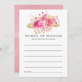 Roze en gouden Rozen Waterverf Vrijgezellenfeest A Kaart