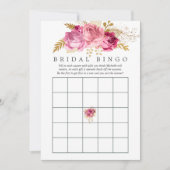 Roze en gouden Rozen Waterverf Vrijgezellenfeest B Kaart (Voorkant)