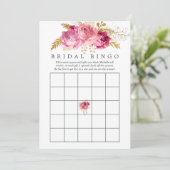 Roze en gouden Rozen Waterverf Vrijgezellenfeest B Kaart (Staand voorkant)