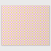 Roze en gouden ruitjes cadeaupapier (Vlak)