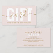 Roze en gouden script loyaliteit cadeaubon kapsalo kortingskaartje (Voorkant / Achterkant)