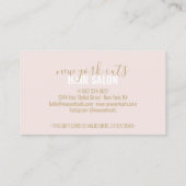 Roze en gouden script loyaliteit cadeaubon kapsalo kortingskaartje (Achterkant)