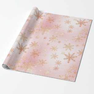 Roze en gouden sneeuwvlok Bliss Cadeaupapier